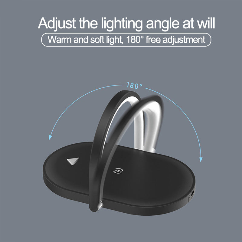 TwentyTwo Rhino Charging Station. 3 In 1 Foldable Wireless Charger Night Light Wireless Charging Station LED Reading Table Lamp 15W Fast Charging Light