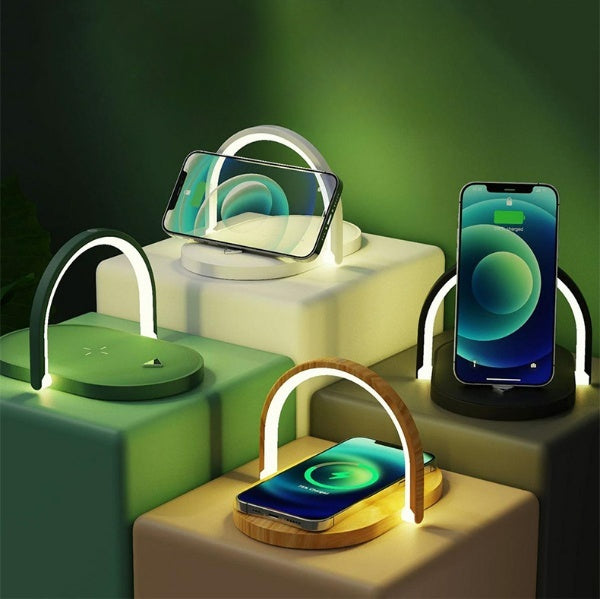 TwentyTwo Rhino Charging Station. 3 In 1 Foldable Wireless Charger Night Light Wireless Charging Station LED Reading Table Lamp 15W Fast Charging Light